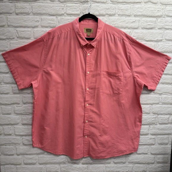 The Foundry Supply Co Coral Pink Mens 3XL Short Sleeve Button Shirt 100% Cotton - Picture 8 of 10